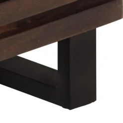 Mesita de noche Gardenia 2 cajones madera de mango marrón oscuro 46x40x34 cm