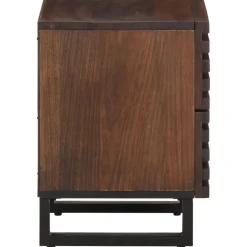 Mesita de noche Gardenia 2 cajones madera de mango marrón oscuro 46x40x34 cm