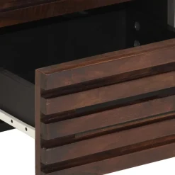 Mesita de noche Gardenia 2 cajones madera de mango marrón oscuro 46x40x34 cm