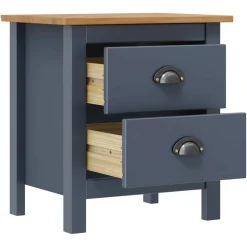 Mesita de noche Hill 2 cajones madera maciza de pino 49,5x46x35 cm