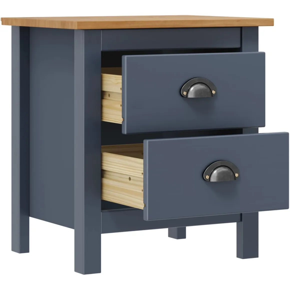 Mesita de noche Hill 2 cajones madera maciza de pino 49,5x46x35 cm