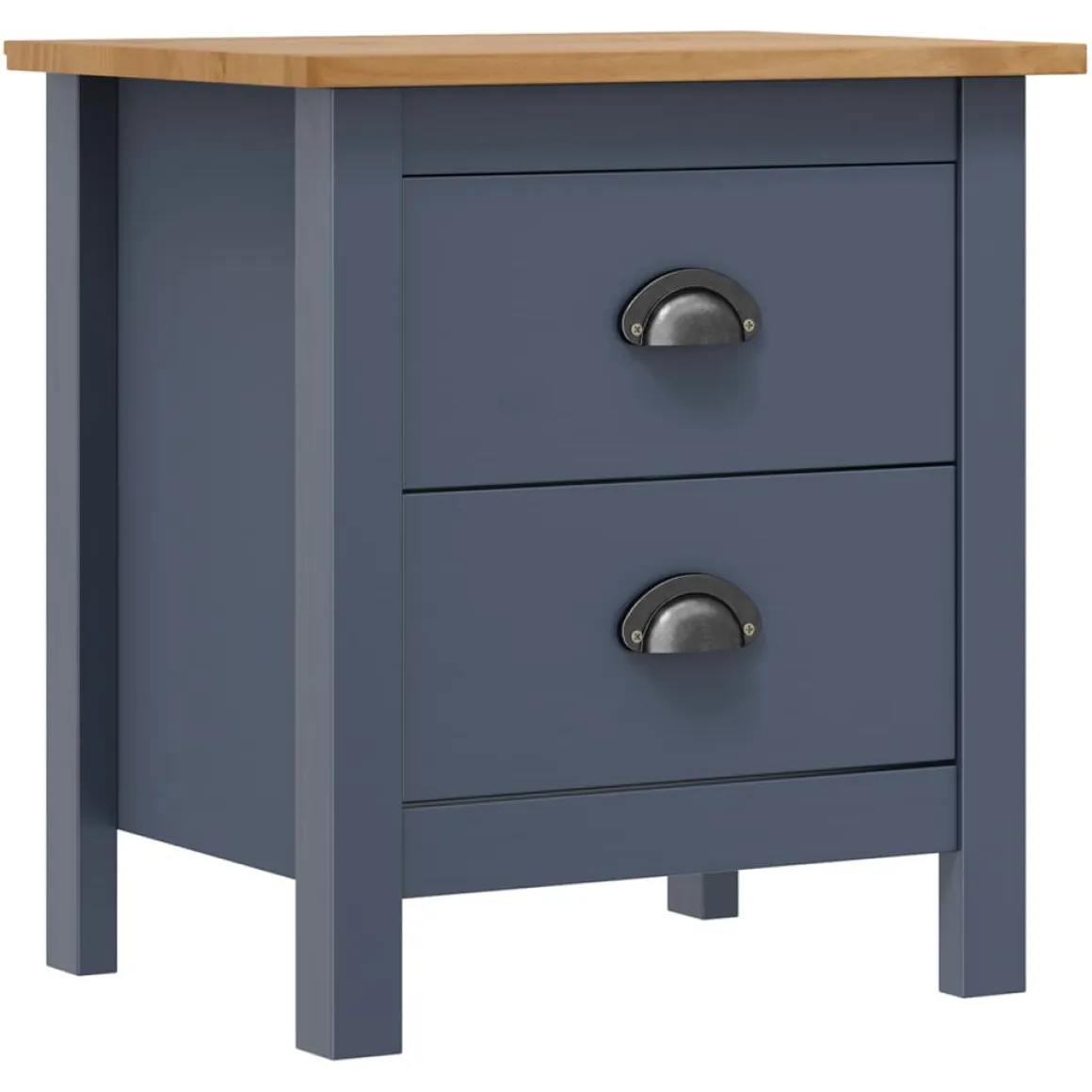 Mesita de noche Hill 2 cajones madera maciza de pino 49,5x46x35 cm