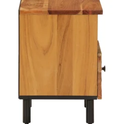 Mesita de noche Joropo cajón + compartimento madera de acacia natural 46x40x33 cm