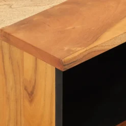 Mesita de noche Joropo cajón + compartimento madera de acacia natural 46x40x33 cm