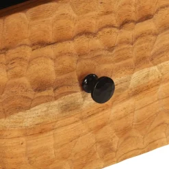 Mesita de noche Joropo cajón + compartimento madera de acacia natural 46x40x33 cm