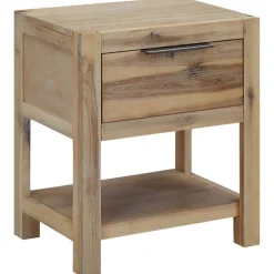 Mesita de noche Livo con cajón + estante madera 48x40x30 cm