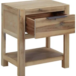 Mesita de noche Livo con cajón + estante madera 48x40x30 cm