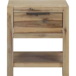 Mesita de noche Livo con cajón + estante madera 48x40x30 cm