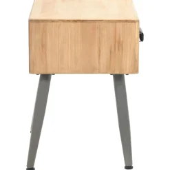 Mesita de noche Lock con cajón madera de abeto natural/gris 50x43x38 cm