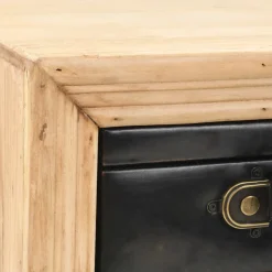 Mesita de noche Lock con cajón madera de abeto natural/gris 50x43x38 cm