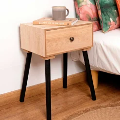 Mesita de noche MOA Vinthera 1 cajón madera 50x35x26 cm