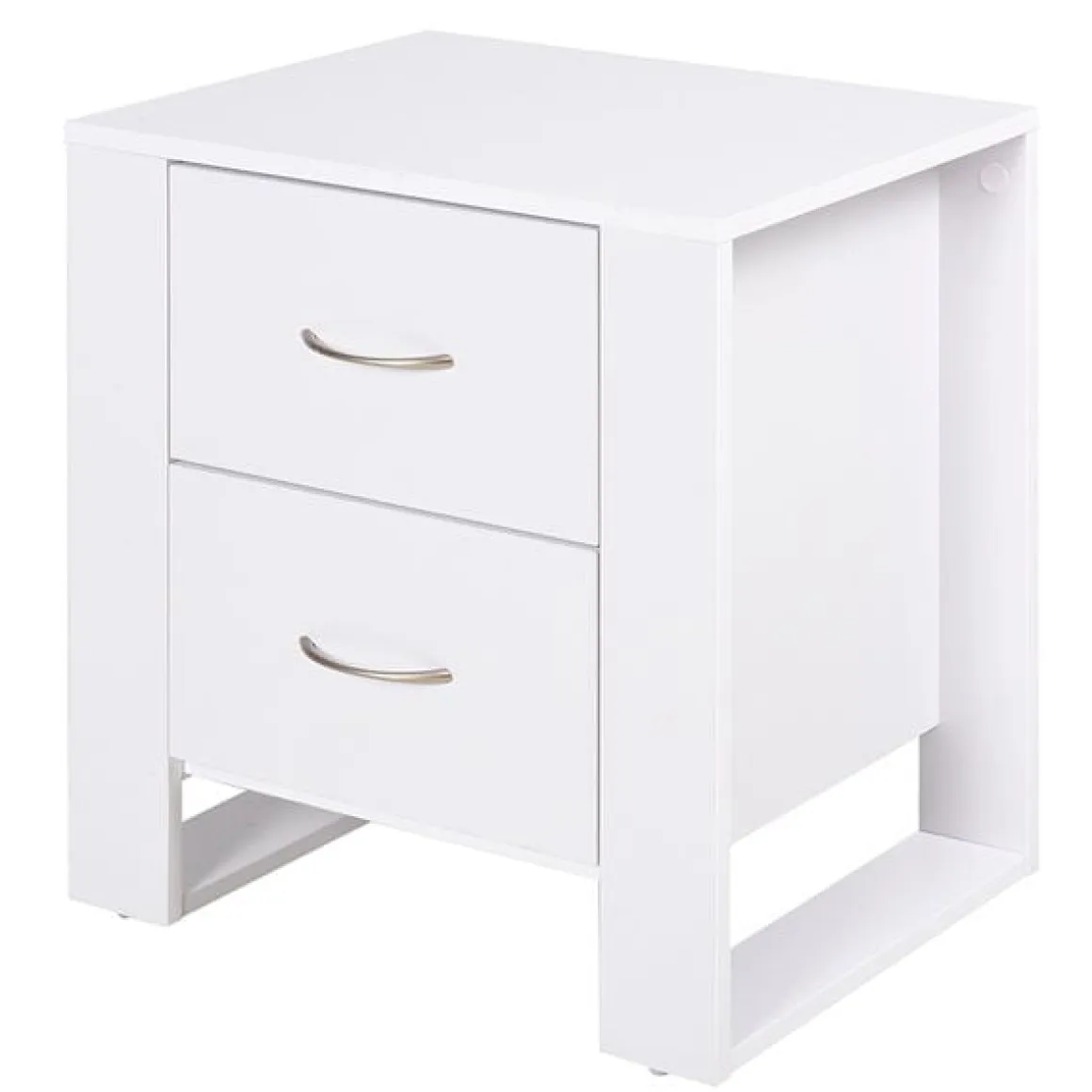 Mesita de noche multifuncional 2 cajones blanco 54x48x39 cm