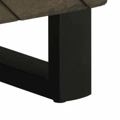 Mesita de noche Quiastolita 1 cajón + compartimento madera de mango negro 46x40x33 cm