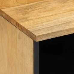 Mesita de noche Reinita 1 cajón + compartimento madera maciza natural 46x40x33 cm