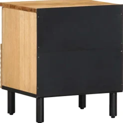 Mesita de noche Reinita 1 cajón + compartimento madera maciza natural 46x40x33 cm