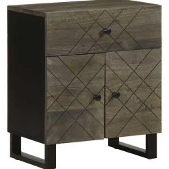 Mesita de noche Talaje armario + cajón negro 60x50x33 cm