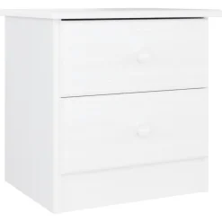 Mesita de noche Tini 2 cajones madera maciza de pino 41x41x35 cm