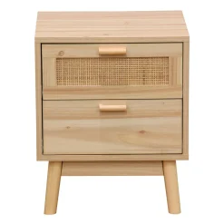 Mesita de noche Trend 2 cajones natural 48x40x39 cm