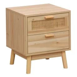Mesita de noche Trend 2 cajones natural 48x40x39 cm