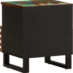Mesita de noche Yuca 1 cajón + compartimento madera reciclada multicolor 46x40x34 cm