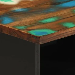 Mesita de noche Yuca 1 cajón + compartimento madera reciclada multicolor 46x40x34 cm
