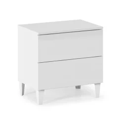Mesita Diva 2 cajones blanco brillo 49x50x34 cm