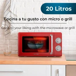 Microondas con grill Cecotec ProClean 3110 Retro 700W 20L diseño vintage