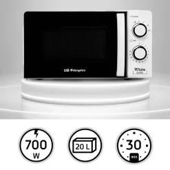 Microondas Orbegozo MI 2115 700W 20L 6 niveles blanco