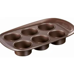 Molde de magdalenas Asimetría Pyrex 6 huecos antiadherente inox 5x18x29 cm