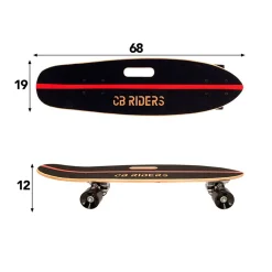 Monopatín CB Riders 4 ruedas madera negro/rojo 12x68x19 cm