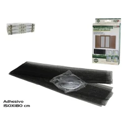 Mosquitera adhesiva para ventanas negro 150x180 cm