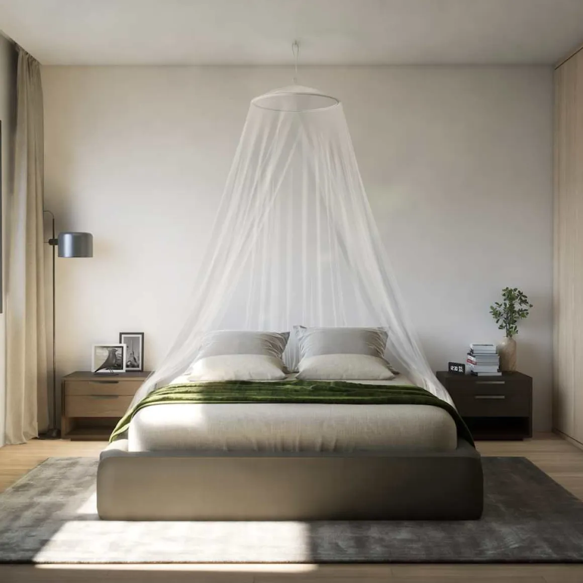 Mosquitera para cama abertura frontal blanco