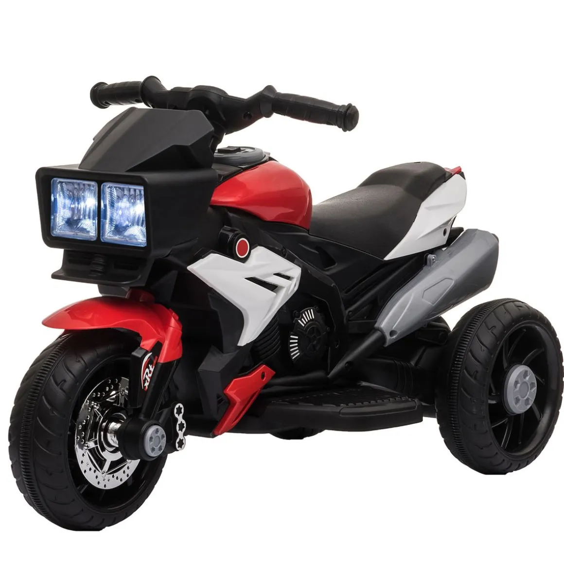 Moto eléctrica Broom Homcom con luces + bocina + música rojo 52x86x42 cm