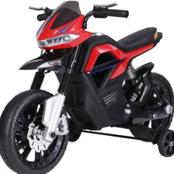 Moto eléctrica Homcom 3km/h con luces y sonido +3A rojo 62,3x52,3x105 cm