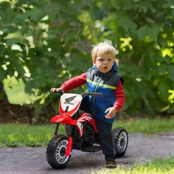 Moto eléctrica Honda CRF450RL Homcom con bocina rojo 43,5x71x40,5 cm