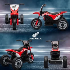Moto eléctrica Honda CRF450RL Homcom con bocina rojo 43,5x71x40,5 cm