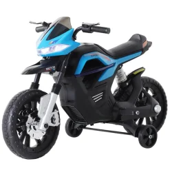 Moto eléctrica infantil Homcom con luces+música +3A azul 62,3x52,3x105 cm