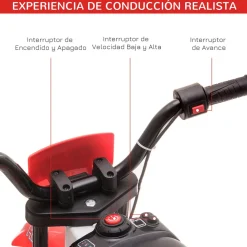 Moto eléctrica Speed Homcom con ruedines +3A 68x106,5x51,5 cm