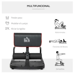 Máquina de sentadillas Homcom 3 en 1 negro 44,5/56,5x50x97 cm