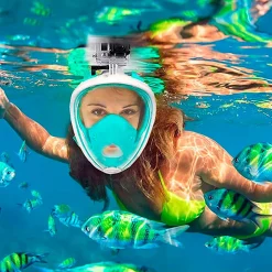 Máscara de snorkel con tubo y soporte para cámara talla S/M