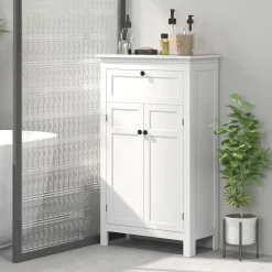 Mueble auxiliar Artemisa Homcom 2 puertas + cajón blanco 102,5x60x30 cm