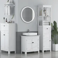 Mueble auxiliar Artemisa Homcom 2 puertas + cajón blanco 102,5x60x30 cm