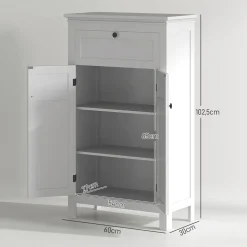 Mueble auxiliar Artemisa Homcom 2 puertas + cajón blanco 102,5x60x30 cm