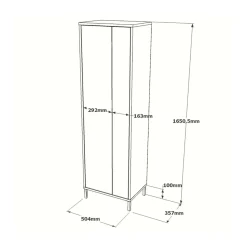 Mueble auxiliar Catorce 4 compartimentos y 2 puertas blanco 165x50,4x35,7 cm