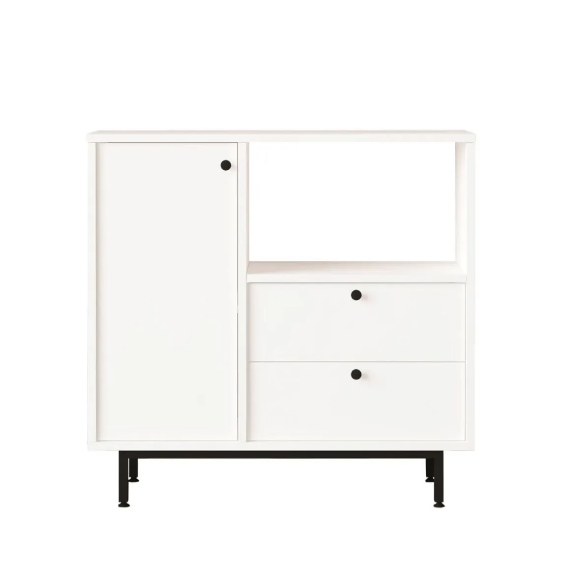 Mueble auxiliar Colima 1 puerta y 2 cajones blanco 85x88x35,5 cm