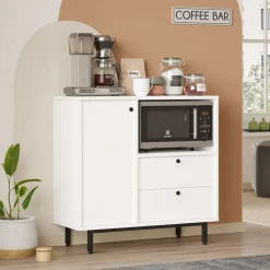 Mueble auxiliar Colima 1 puerta y 2 cajones blanco 85x88x35,5 cm