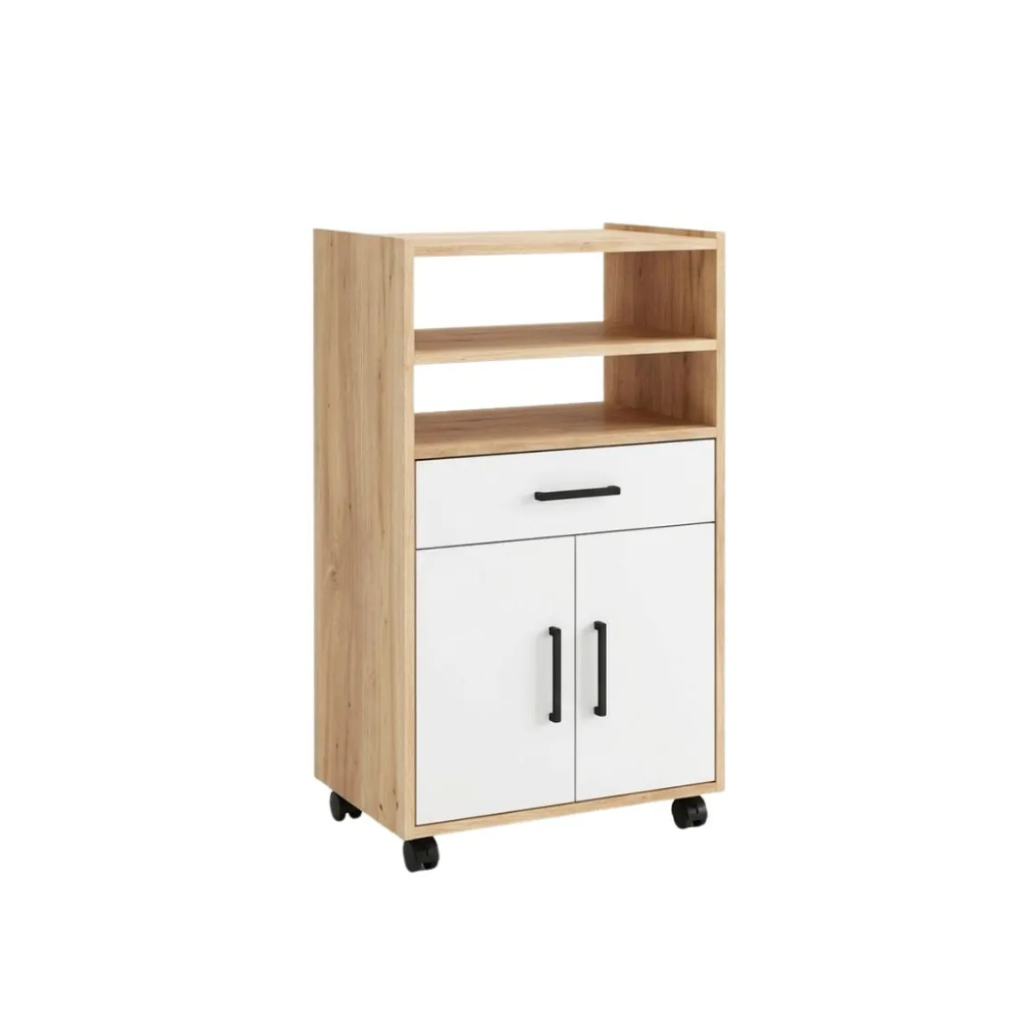 Mueble auxiliar Elba Mauvella 2 puertas + cajón blanco/natural 92x59x39,6 cm