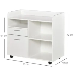 Mueble auxiliar Kitta Vinsetto 3 compartimentos + 2 cajones blanco 72x80x40 cm