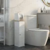 Mueble auxiliar Kleankin portarrollos con armario blanco 80x18x20 cm