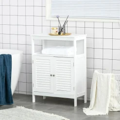 Mueble auxiliar Niebla Kleankin armario + estante blanco 81,6x60x30 cm